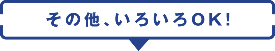 その他、いろいろOK！